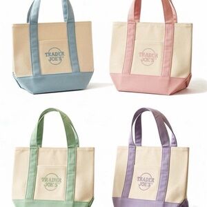Trader Joe’s Mini Canvas Tote Bag Set - Multicolor set of 4  new bags 2026! NWT